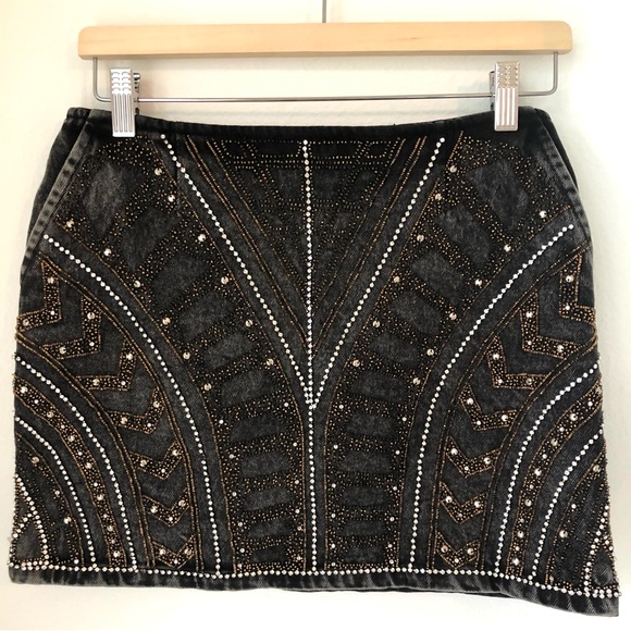 The Kooples Jeans Embellished Denim Mini Skirt Women’s Size Small, Koopl… - Picture 4 of 15
